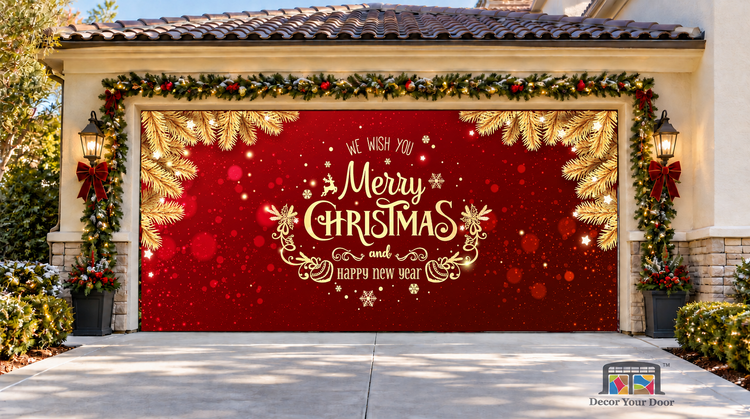 Gold Christmas and Happy New Year Red — 01 - Two Car Front