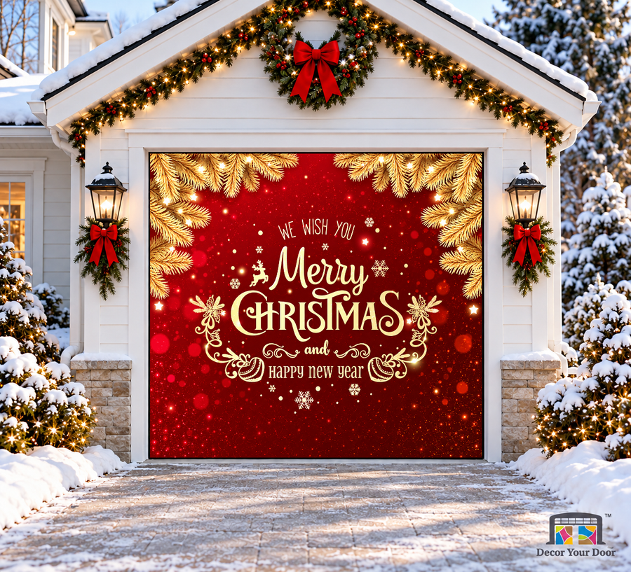 Gold Christmas and Happy New Year Red — 03 - One Car Front