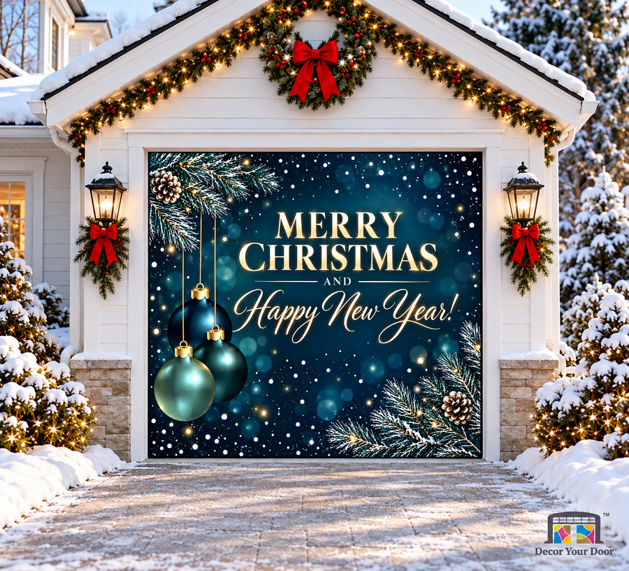 Christmas Blue Background — One Car Front