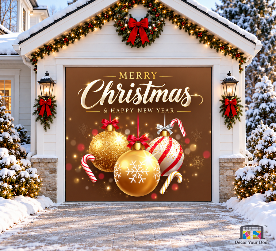 Glitter Gold Hanging Ornaments — One Car Front
