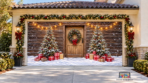 Charming Holiday Entrance Christmas Garage Door Cover