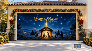 Divine Nativity Night Christmas Garage Door Cover