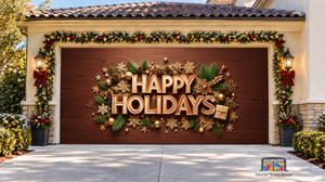 Warm Happy Holidays Christmas Garage Door Cover
