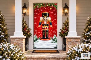 Cascanueces: Feliz Navidad y Año Nuevo - Vinilo decorativo para puerta de entrada