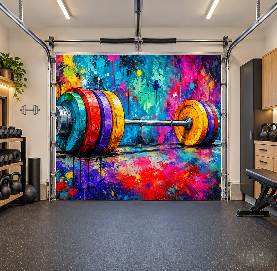 Chromatic Power Bar interior garage door cover — one car front