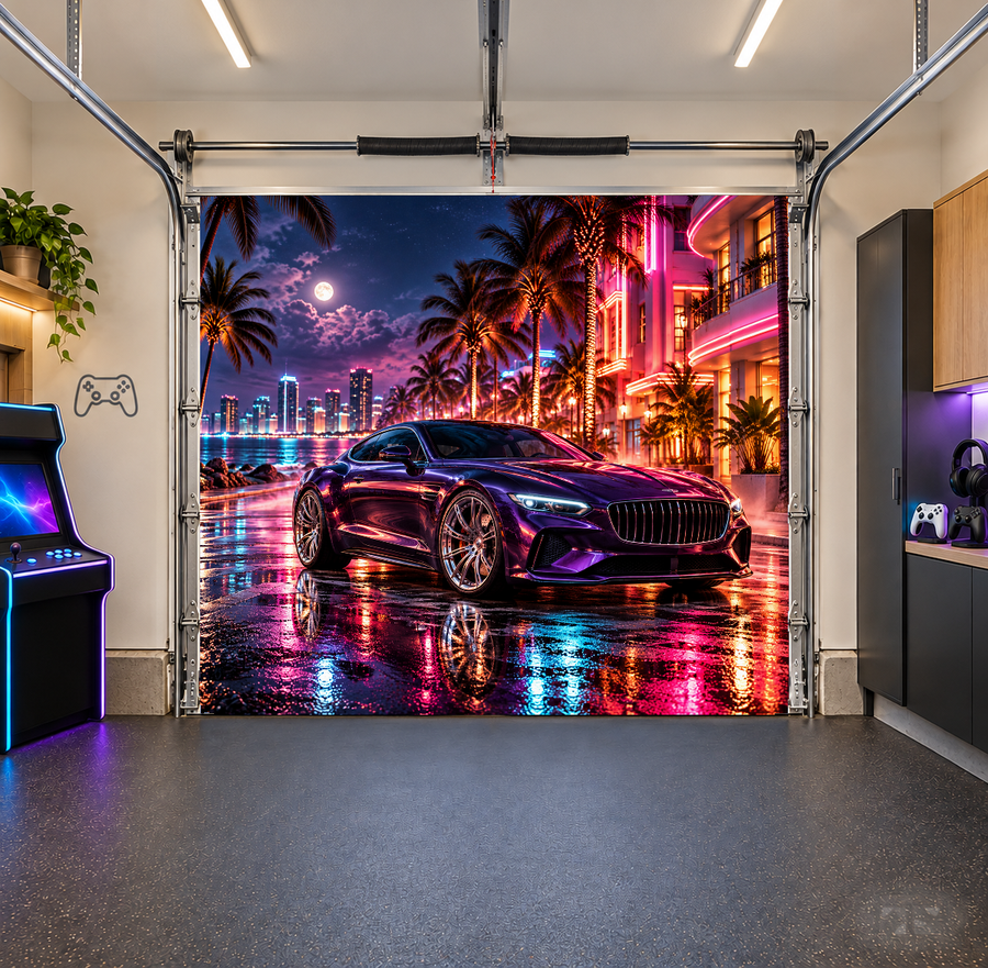 Chrome After Hours interior garage door cover — one car front