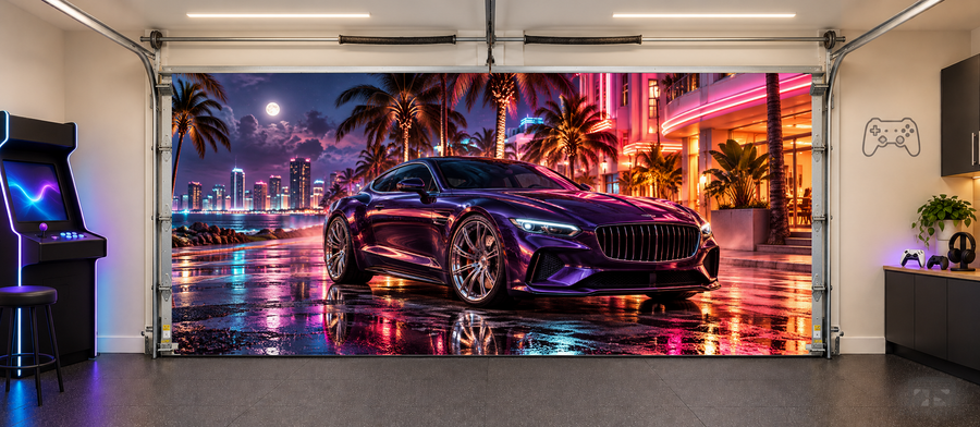 Chrome After Hours interior garage door cover — two car front