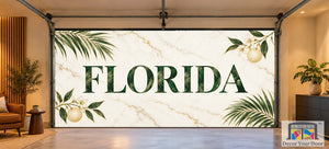 Florida Modern Coastal Marble | Interior Garage Door Cover
