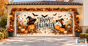 Classic Halloween Lettering Halloween Garage Door Cover