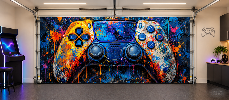 Controller Chaos interior garage door cover — two car front