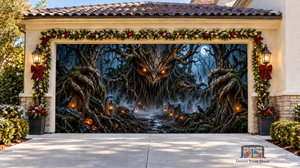 Creature in the Black Forest Halloween Garage Door Cover
