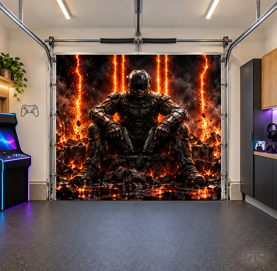 Cyber Sentinel interior garage door cover — one car front