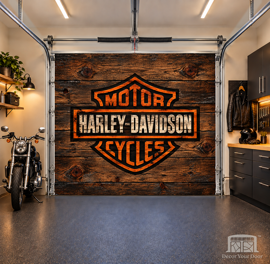 Rustic Ride interior garage door cover — OneCar-front — Decor Your Door