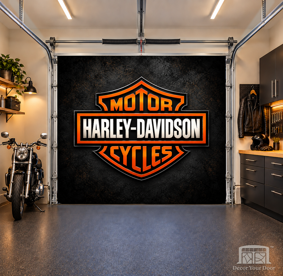 Harley Pride interior garage door cover — OneCar-front — Decor Your Door