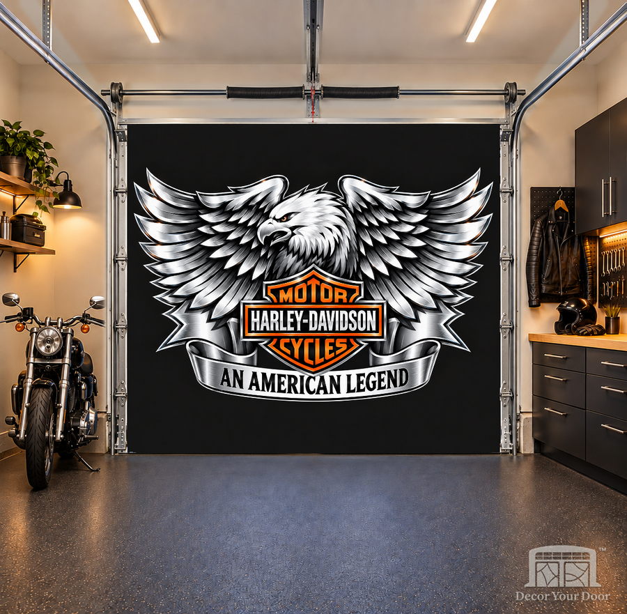 Legendary Eagle interior garage door cover — OneCar-front — Decor Your Door