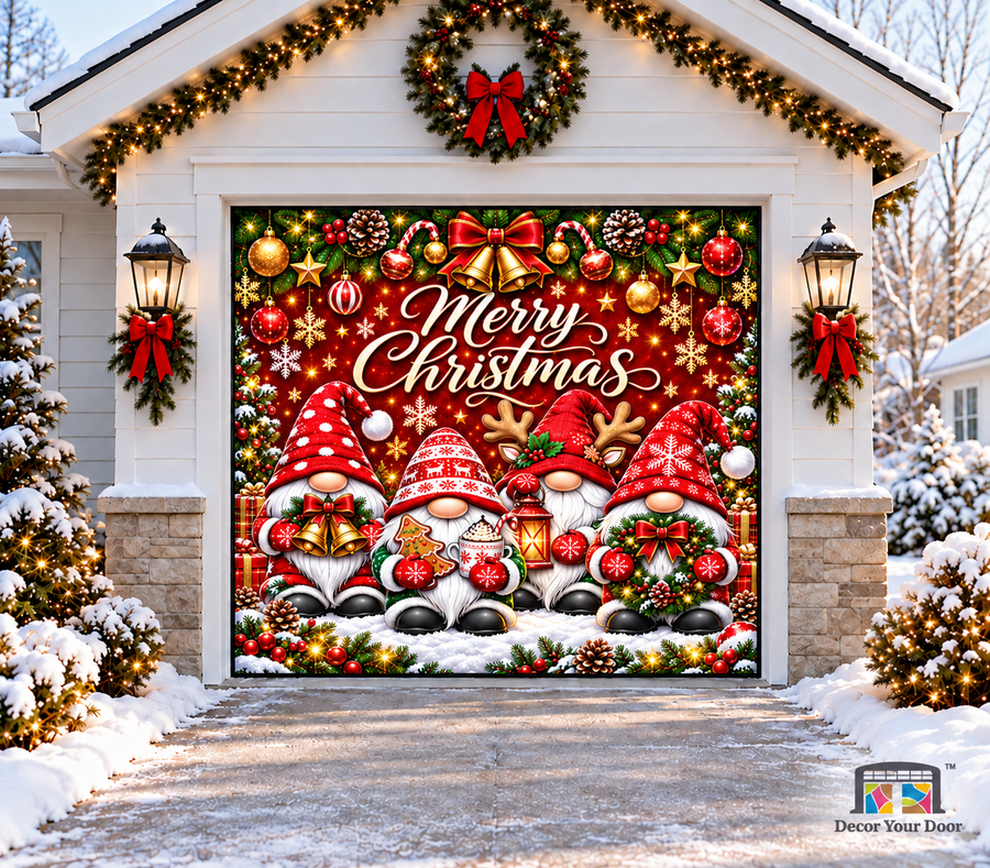 Elves Merry Christmas — four gnomes — One-Car Front — smooth cover; logo outside artwork #dyd_one-car