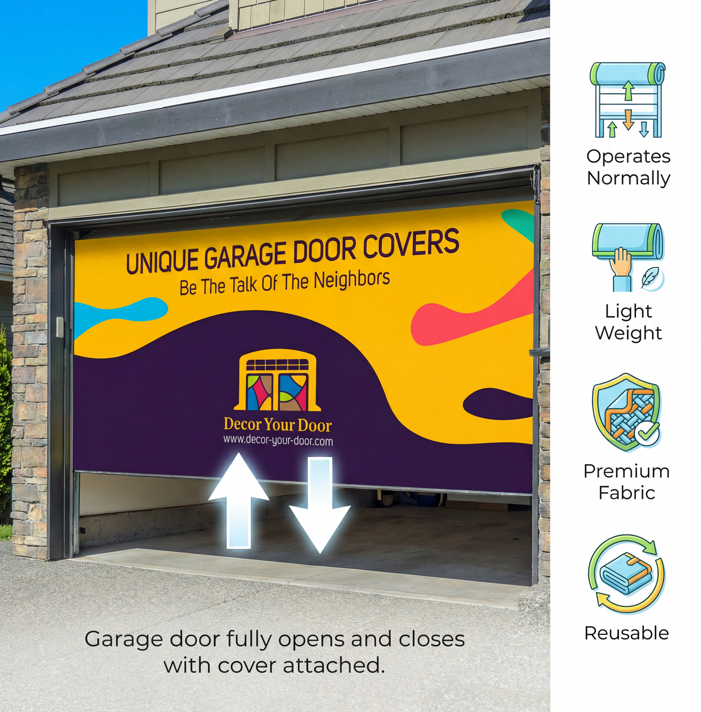 Smiling Elf Delight Garage Door Cover Banner Decoration - Decor Your Door