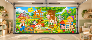 Amigos de la granja – Cubierta para puerta de garaje interior