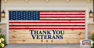 Thank You Veterans Garage Door Wrap Cover Decoration Banner Backdrop