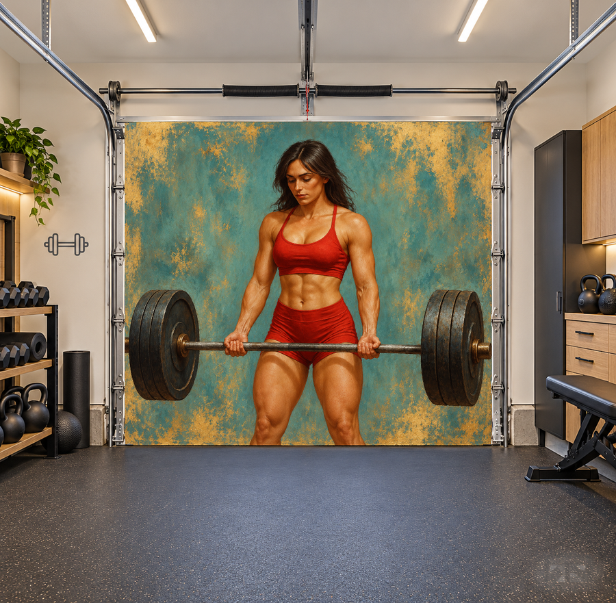 Focused Strength interior garage door cover — one car front