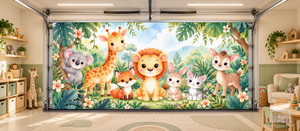 Amigos de la Jungla – Funda para puerta interior de garaje