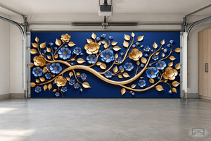 Golden Blossom Elegance | Interior Garage Door Cover
