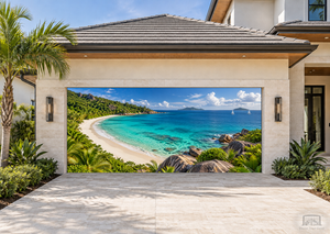 Luftpanorama af Grand Anse Beach – garageportovertræk