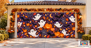 Halloween Confetti Halloween Garage Door Cover