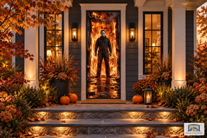 Michael Myers Inferno Halloween Front Door Cover