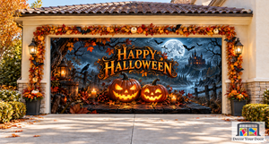 Halloween Moonlit Greeting Halloween Garage Door Cover
