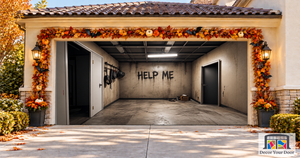Creepy HELP ME Garage Room Halloween Garage Door Cover