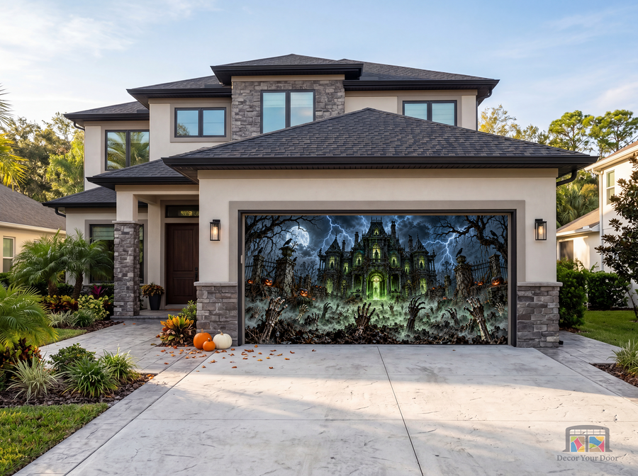 House of the Undead Halloween Garage Door Cover