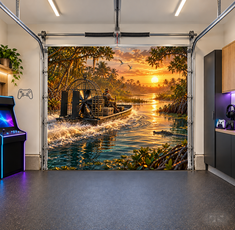 Mangrove Heat interior garage door cover — one car front