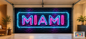 Miami Neon Nights | Interior Garage Door Cover