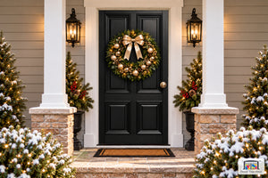 Midnight Christmas Elegance Front Door Cover