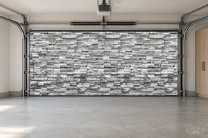 Modern Gray Stone Wall | Interior Garage Door Cover