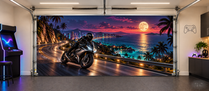 Moonlit Coastal Run — Interior Garage Door Cover