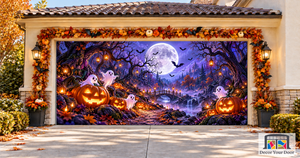 Moonlit Ghost Grove Halloween Garage Door Cover