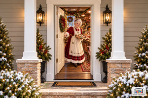 Mrs. Claus Christmas Bakery Front Door Cover