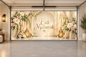 Pearl Floral Welcome Eid al-Fitr Interior Garage Door Cover