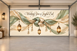 Celadon Silk Celebration Knot Eid al-Fitr Interior Garage Door Cover