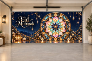 Opal Star Rosette Eid al-Fitr Interior Garage Door Cover