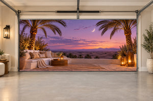 Moonlit Palm Terrace Ramadan Interior Garage Door Cover