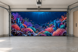 Neon Reef Garden | Interior Garage Door Cover