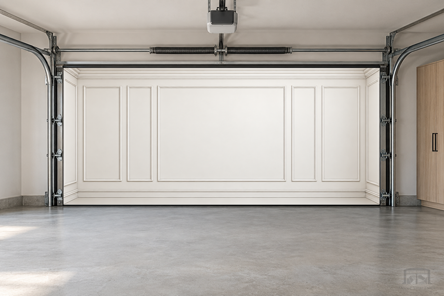 Nordic Panel Elegance interior garage door cover — two-car front view