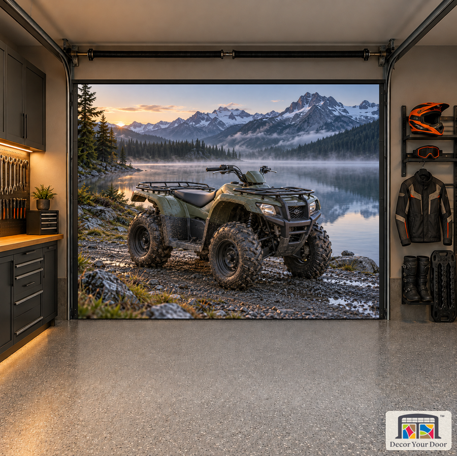 Timberline Workhorse interior garage door cover — one-car garage front view