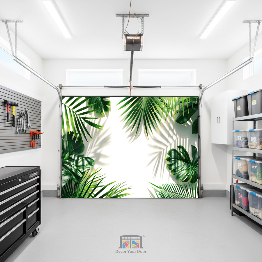 Palm Light Escape – Interior Garage Door Cover