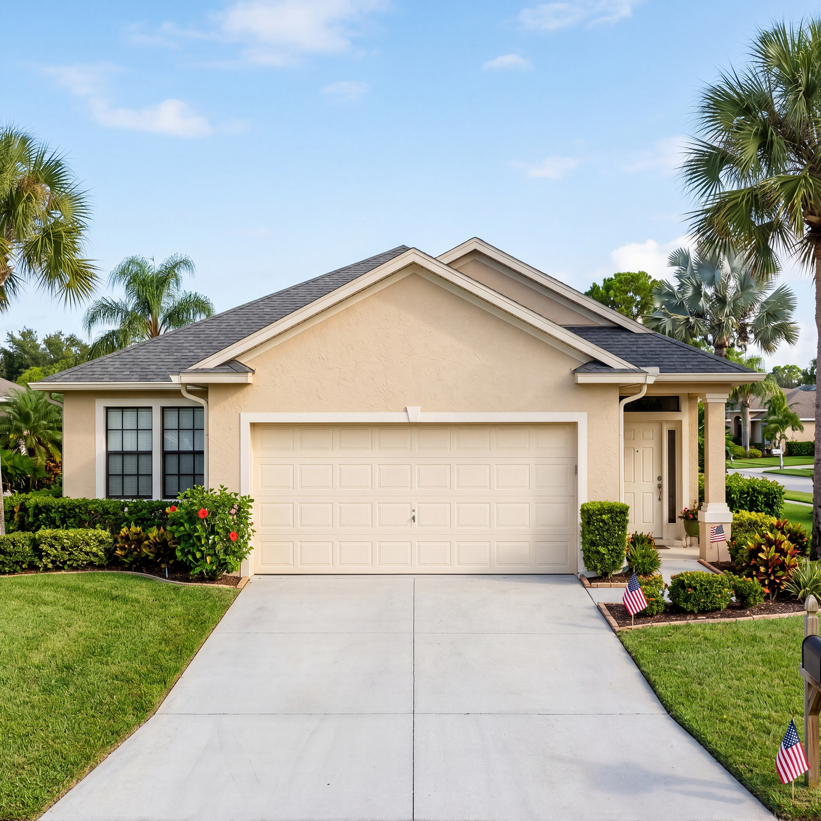 Plain garage door before Decor Your Door cover