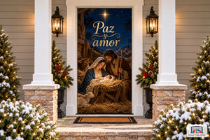 Paz y Amor Nativity Front Door Cover