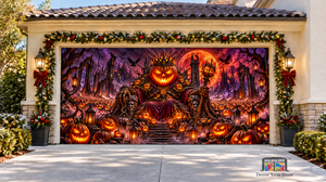 Possessed Pumpkin Kingdom Halloween Garage Door Cover